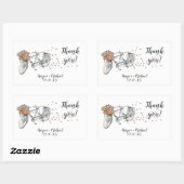 waterverf tandem bike bedankt rechthoekige sticker (Vel)