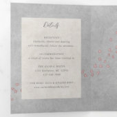 waterverf tandem bike met harten bruiloft drieluik uitnodiging (Binnenzijde eerst)