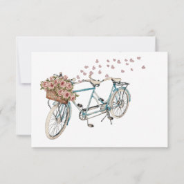 waterverf tandem bike recept card bedankkaart