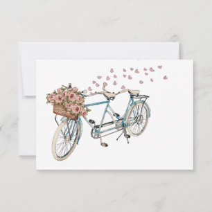 waterverf tandem bike recept card bedankkaart