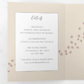 waterverf tandem fiets met hartenbruiloft Tri-Fo Drieluik Uitnodiging (Binnenzijde eerst)