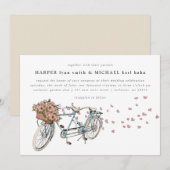 Waterverf Tandem fietsenbruiloft Kaart (Voorkant / Achterkant)