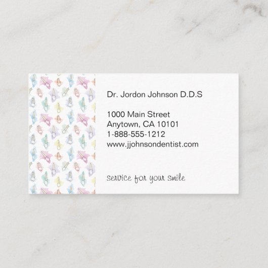 Waterverf Tanden tandheelkunde Visitekaartje (Achterkant)