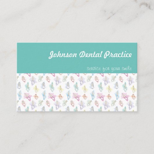 Waterverf Tanden tandheelkunde Visitekaartje (Voorkant)