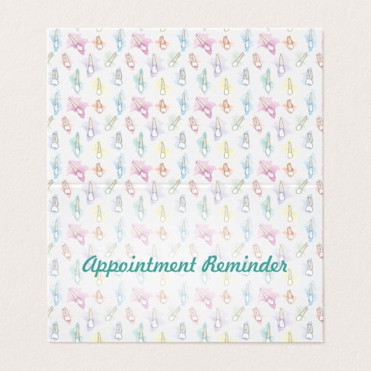 Waterverf Tanden Tandheelkundige Afspraakherinneri Visitekaartje (Buitenkant ongevouwen)