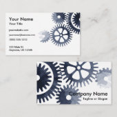 Waterverf tandwielen visitekaartje (Voorkant / Achterkant)