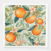 Waterverf Tangerine Sinaasappel Servet (Voorkant)