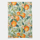 Waterverf Tangerine Sinaasappel Theedoek (Verticaal)