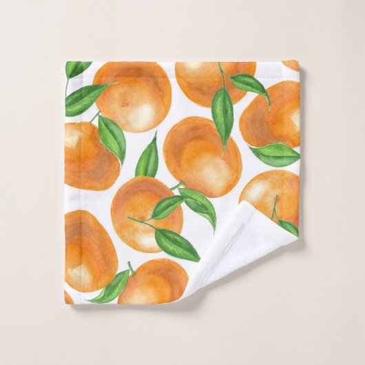 Waterverf tangerines bad handdoek (Wasdoekje)