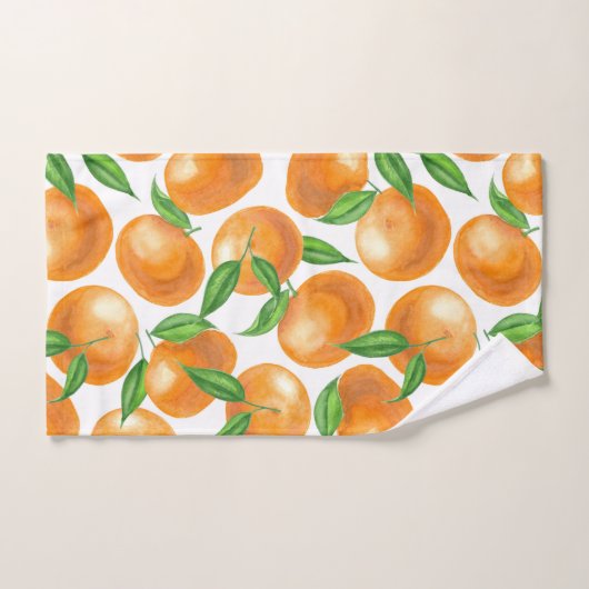 Waterverf tangerines bad handdoek (Handdoek)