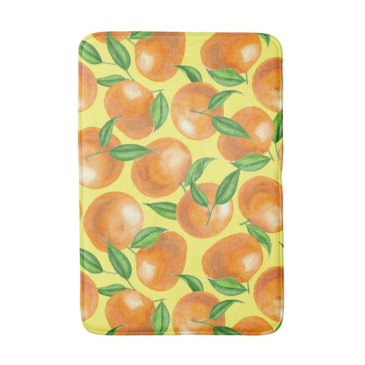 Waterverf tangerines badmat (Voorkant Verticaal)