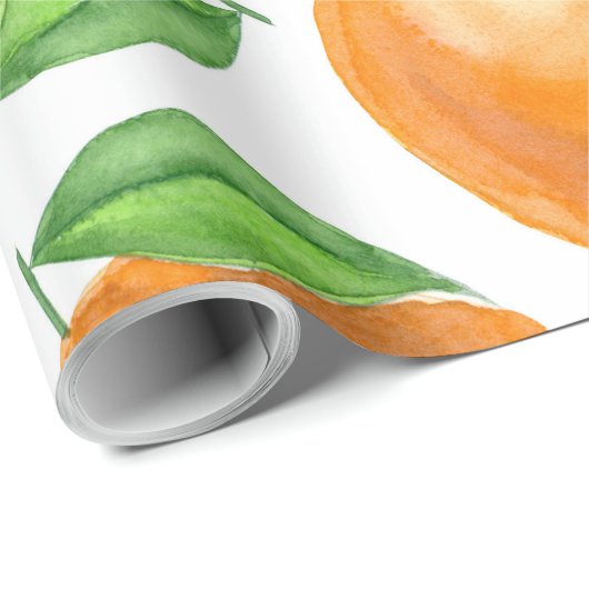Waterverf tangerines cadeaupapier (Rol Hoek)
