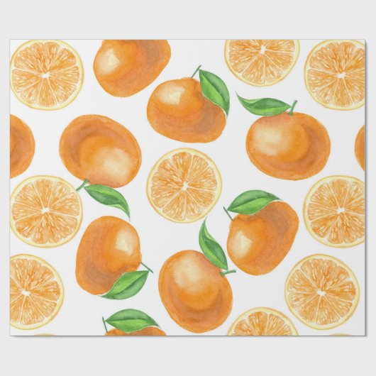 Waterverf tangerines cadeaupapier (Vlak)