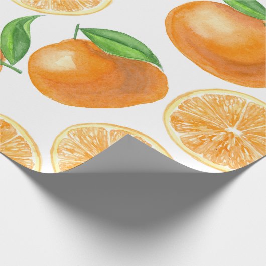 Waterverf tangerines cadeaupapier (Hoek)