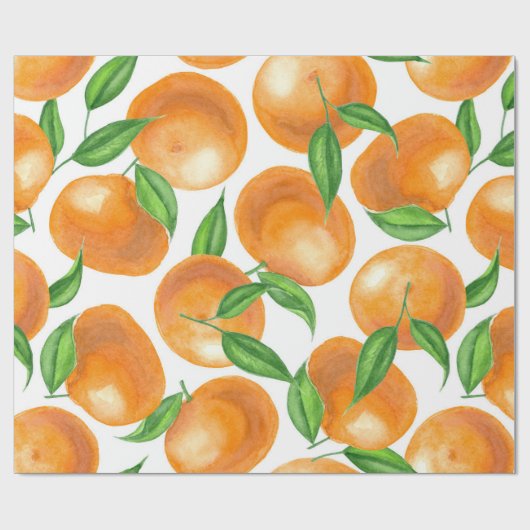 Waterverf tangerines cadeaupapier (Vlak)