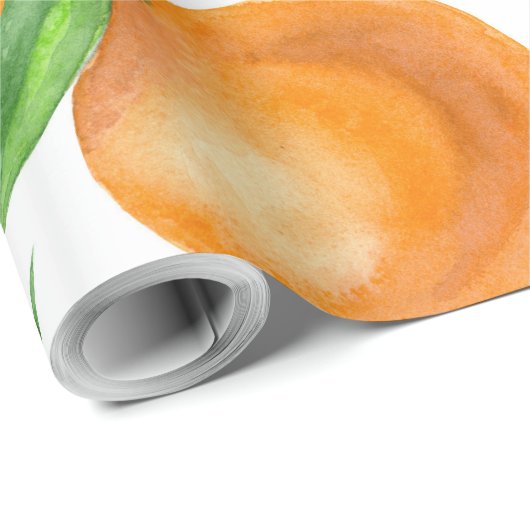 Waterverf tangerines cadeaupapier (Rol Hoek)