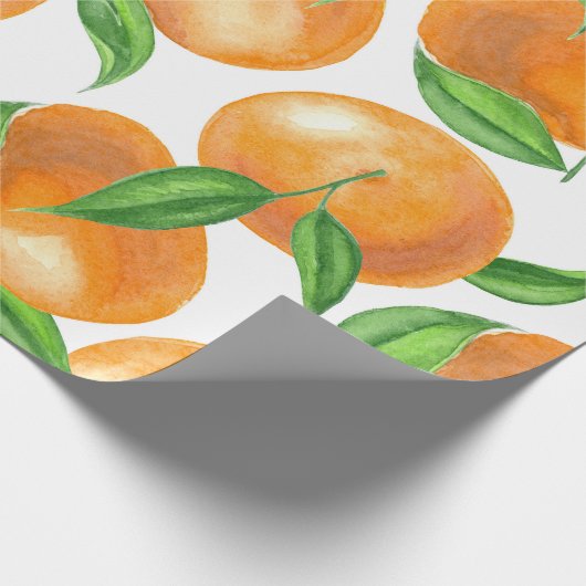Waterverf tangerines cadeaupapier (Hoek)