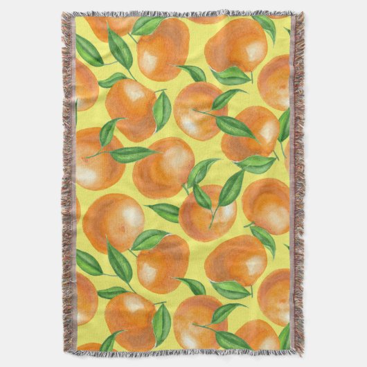 Waterverf tangerines deken (Voorkant Verticaal)