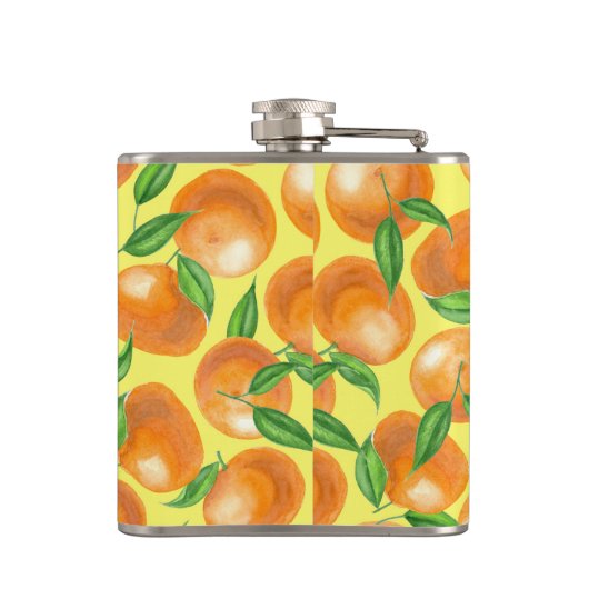 Waterverf tangerines heupfles (Achterkant)