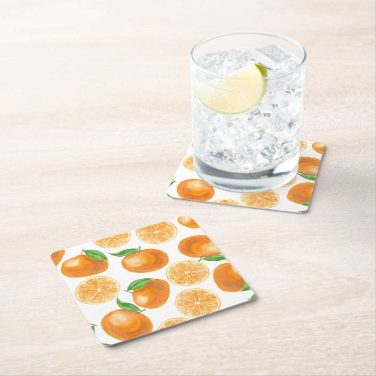 Waterverf tangerines kartonnen onderzetters (Insitu)