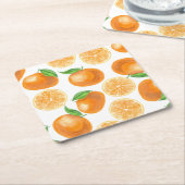 Waterverf tangerines kartonnen onderzetters (Schuin)