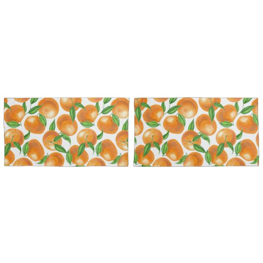 Waterverf tangerines kussensloop (Voorkant-Set)