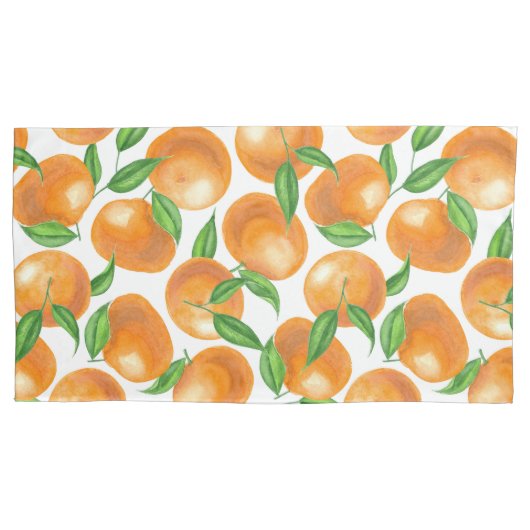 Waterverf tangerines kussensloop (Voorkant-Links)