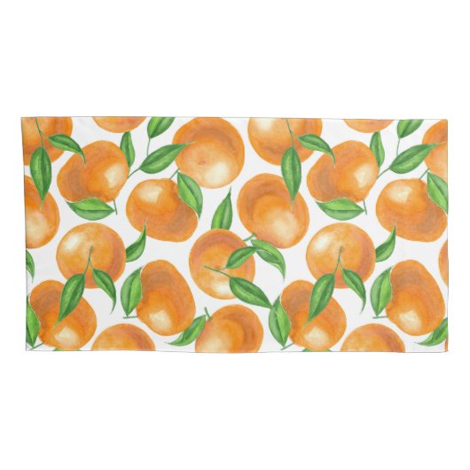 Waterverf tangerines kussensloop (Achterkant-Rechts)