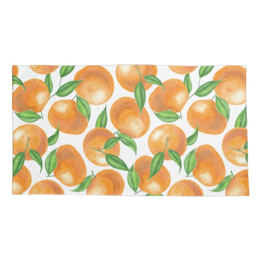 Waterverf tangerines kussensloop (Achterkant-Links)