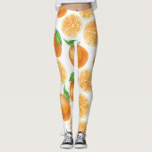 Waterverf tangerines leggings (Voorkant)