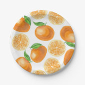 Waterverf tangerines papieren bordje (Voorkant)