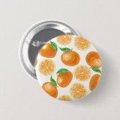 Waterverf tangerines ronde button 5,7 cm (Voorkant /achterkant)