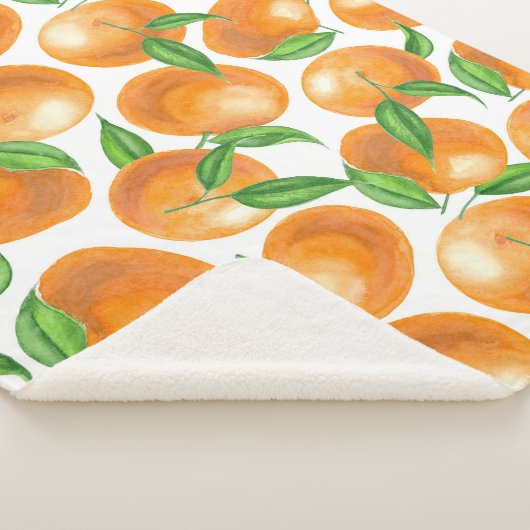 Waterverf tangerines sherpa deken (3/4)
