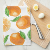 Waterverf tangerines theedoek (Quarter Fold)