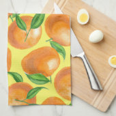 Waterverf tangerines theedoek (Quarter Fold)