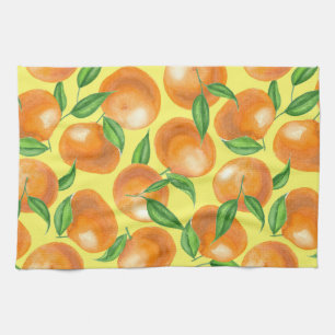 Waterverf tangerines theedoek