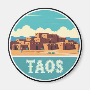 Waterverf Taos Pueblo New Mexico Magneet