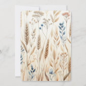 Waterverf Tarwe Elegante Rustieke Fall Wedding Kaart (Achterkant)
