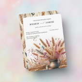 Waterverf Tarwe Elegante Rustieke Fall Wedding Kaart