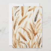 Waterverf Tarwe Elegante Rustieke Fall Wedding Kaart (Achterkant)