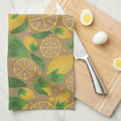 Waterverf Taupe Citrus citroen fruit Theedoek (Quarter Fold)