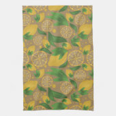 Waterverf Taupe Citrus citroen fruit Theedoek (Verticaal)