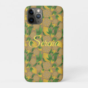 Waterverf Taupe Lemon Fruit - Gepersonaliseerd Case-Mate iPhone Case