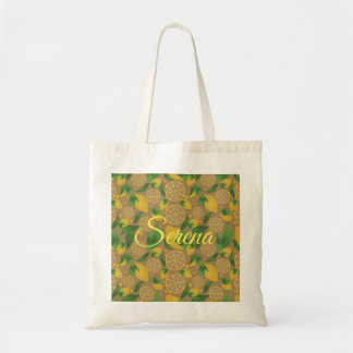 Waterverf Taupe Lemon Fruit - Gepersonaliseerd Tote Bag