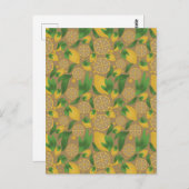 Waterverf Taupe Lemon Fruit Pattern Briefkaart (Voorkant / Achterkant)
