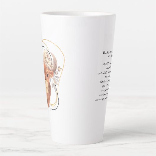 Waterverf Taurus Astrologie Zodiac Sign | Monogram Latte Mok (Voorkant)