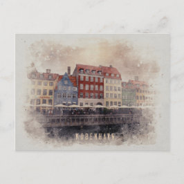 Waterverf te Kopenhagen Briefkaart