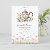 Waterverf Tea Cup Meadow Vlinders Kaart (Staand voorkant)
