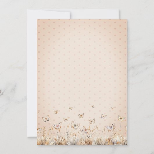 Waterverf Tea Cup Meadow Vlinders Kaart (Achterkant)