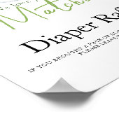 Waterverf Tea Matcha baby shower luierverloting Poster (Hoek)